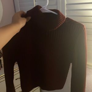 A Burghundy shirt and skirt for night outings